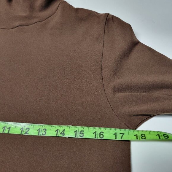 Turtleneck Seamless Top Brown Top Long Sleeve Fall Top Winter Top Size L NEW - Picture 8 of 9